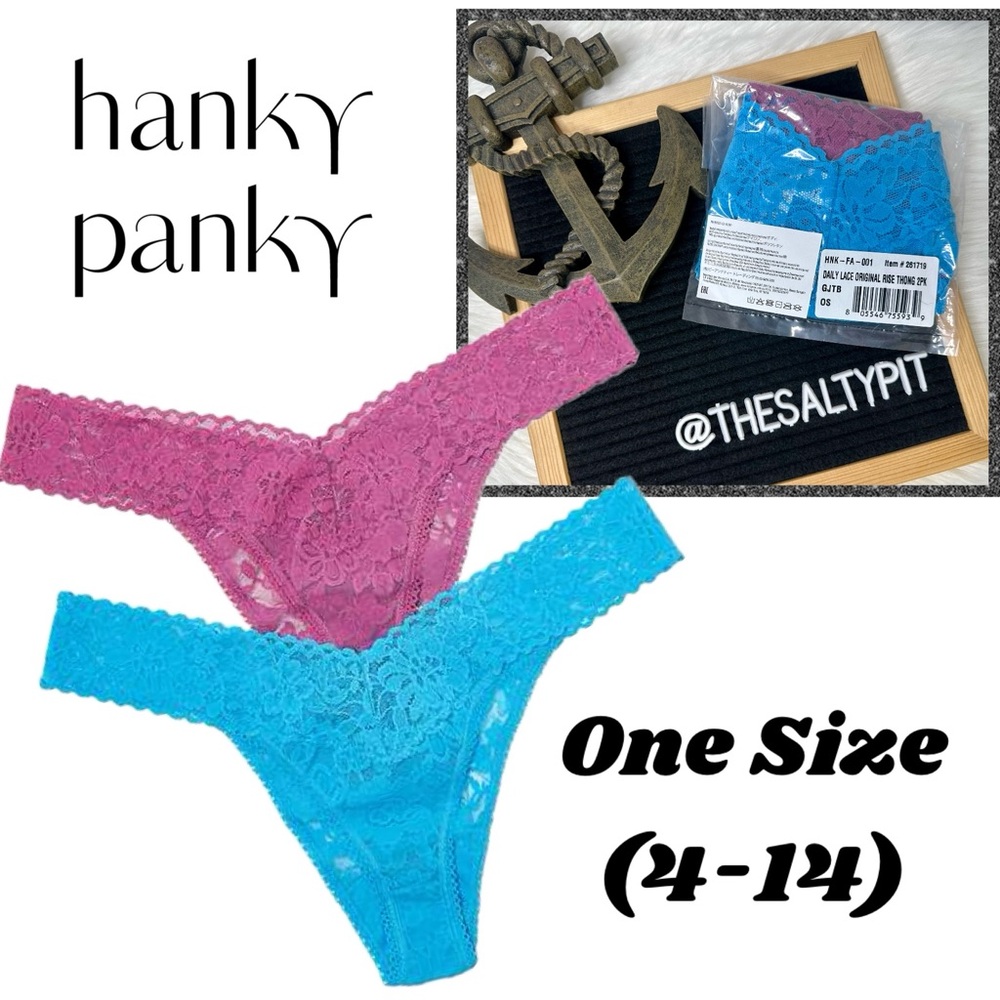 Just In NWT Hanky Panky Daily Lace Original Rise 2-Pack Thong Panty, OS (4-14)
